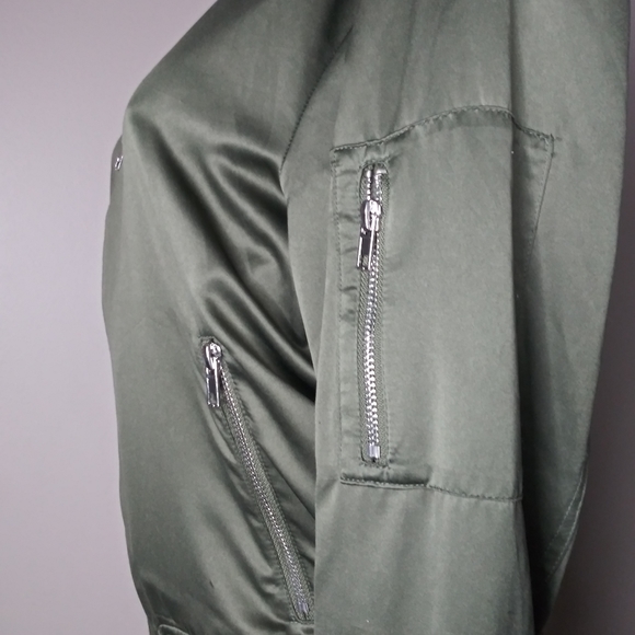 a.n.a Olive Green Bomber Jacket Size M - Picture 4 of 6